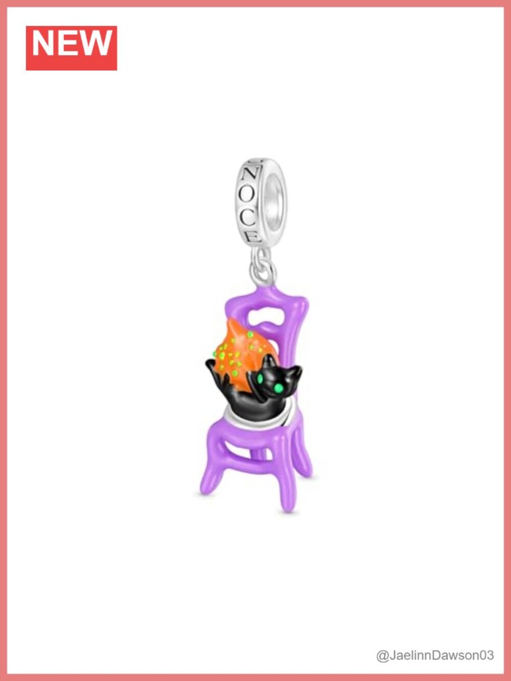 S925 Sterling Silver Glow in the Dark Cat Pendant Dangle Charm for Bracelet